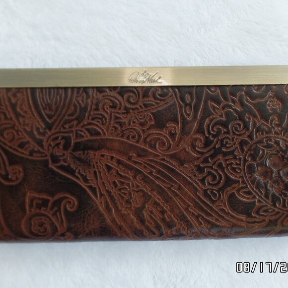 Patricia Nash Wallet Credit Card Holder Tooled Leather 3 side Zip Very Nice - Picture 1 of 10